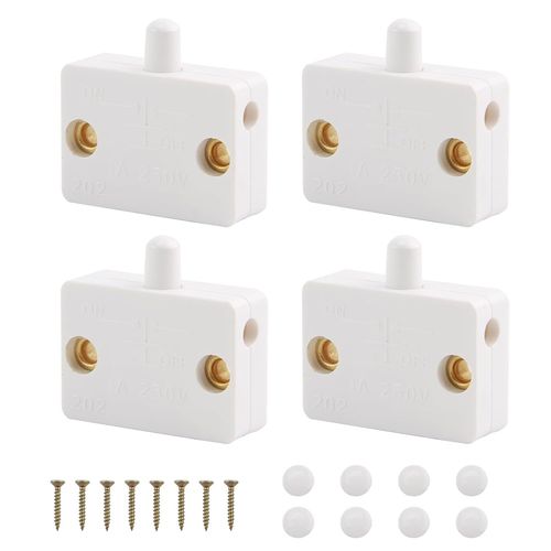 Checarzhn--No1-Lot De 4 Interrupteurs De Porte De Placard 1 A 250 V, Interrupteur De Porte  Commande Automatique, Interrupteur Poussoir Pour Porte, Armoire, Armoire  Chaussures, Bibliothques