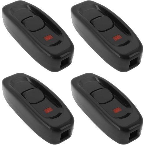 Checarzhn--No1-Lot De 4pcs Interrupteur  Cordon En Ligne Interrupteur  Bascule Traversant 110-250v 10a Interrupteur  Cble  Cordon Pour Lampe De Table Miroir Lampe Murale Noir