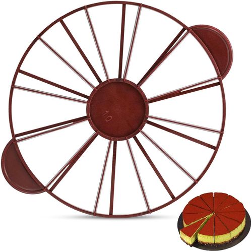 Checarzhn--No1-Marqueur De Segment De Gteau, 10/12 Tranches Tarte Gteau Cutter Rond Cheesecake Cutter Avec Poigne Pour La Cuisson  La Maison (Caf)