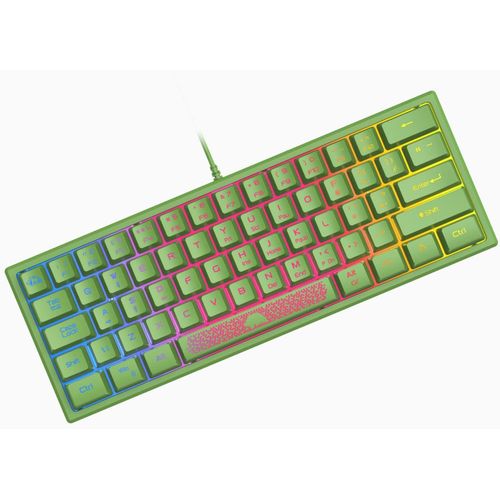 CHECARZHN--NO1-Mini 60% Clavier De Jeu, Cbl Usb Gaming Keyboard, Configuration Compact 62 Touches, Ultra-Light Portable,Qwerty, Rtroclair Rgb Clavier Semi-Mcanique  Membrane Pour Pc, Mac, Laptop-Ver