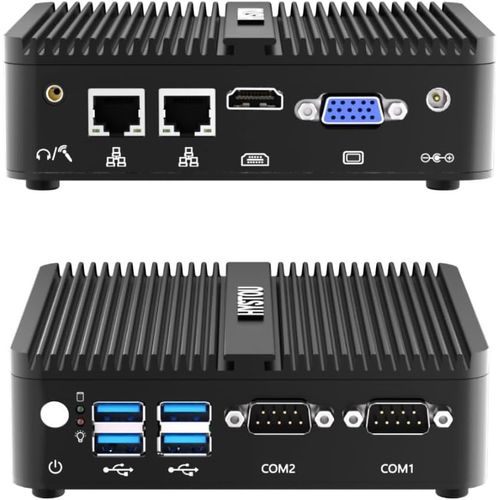 CHECARZHN--NO1-Mini Pc Windows 10 Pro, J4125 Petits Ordinateurs Mini Pc Industriel, 8 Go Ddr4 Ram 256 Go Ssd Mini Pc De Bureau, Double cran Hd/Vga, Tpm2.0, Double Lan, Bt4.0, Wifi2.4G+5.0G