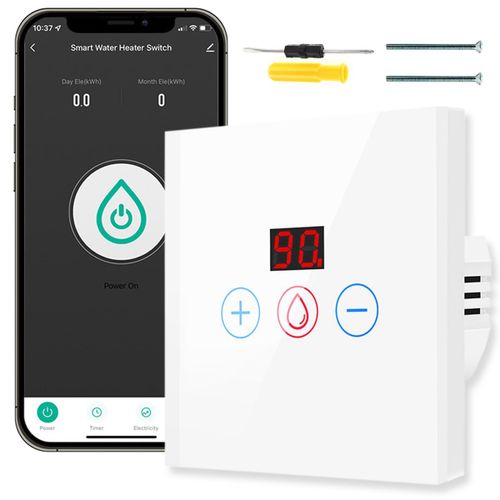 Checarzhn--No1-Minuterie Intelligente Pour Thermoplongeur 20a 4400w Fonction Amliore Avec Statistiques De Consommation Avec Minuterie, Contrle Via Application Compatible Avec Alexa, Google Assista