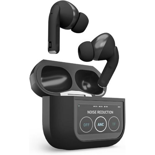 Checarzhn--No1-Mood Tws In-Ear Anc couteurs Intra-Auriculaires Avec cran Lcd Touch, True Wireless Stro, tui De Charge, Commandes Tactiles, Mode Transparence, Pour Smartphones, Tablettes Portables, Noi