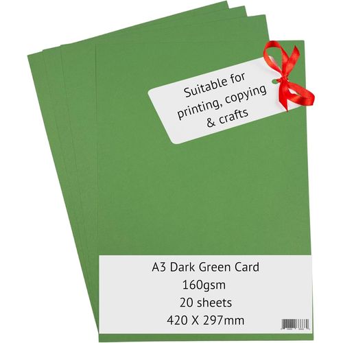 Checarzhn--No1-Natnip Card & Paper Papier Cartonn A3 Pour Imprimante, Vert - 160 G/M 20 Feuilles - Carton De Couleur - Pour La Confection, L'impression, La Photocopie.