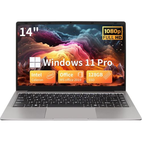 CHECARZHN--NO1-Ordinateur Portable 14 Pouces, 8 Go Ddr4, 128G Ssd, Ips 1920 X 1080, Celeron N4120, Windows 11, Avec Protection De Clavier Azerty En Franais (Gris, 8Gb+128G Ssd)