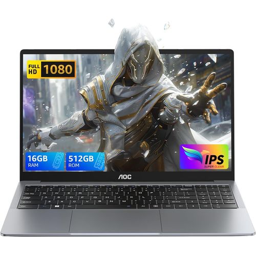 CHECARZHN--NO1-Ordinateur Portable, Botier Mtallique D'Un Pc Portable, 15,6 Pouces Fhd 16 Go De Ddr4 512 Go De Ssd,N97 (6M Cache, Jusqu' 3,60 Ghz), Wi-Fi, Bt5.0, Usb 3,2, Type C, Hdmi