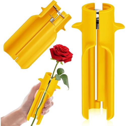 Checarzhn--No1-Outil Pour Enlever Les pines De Rose, Nettoyeur De Fleurs, Coupe-pines, Outil Pour Enlever Les Feuilles, Jaune, Compositions Florales, Sans Effort, Nouvelles Amliorations, Fleuriste