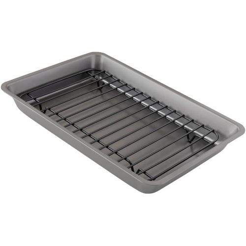CHECARZHN--NO1-Petit Plat  Rtir Antiadhsif Avec Grille De Cuisson - Plat Four Rectangulaire (29 X 18 Cm) Ultra Rsistant