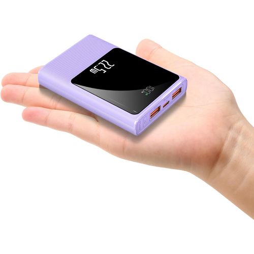 Checarzhn--No1-Petite Banque D'alimentation 10000mah  Charge Rapide Mini Chargeur Portable Usb C 22,5 W Avec Catterie Externe Compacte Pour Iphone Gilet Chauffant Gilet Veste charpe (Violet)