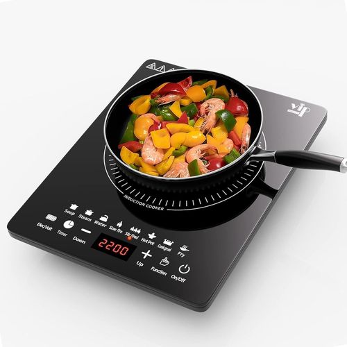 CHECARZHN--NO1-Plaque  Induction, 2200W Plaque De Cuisson Induction Portable Avec Fonctionnement Silencieux, 8 Modes De Cuisson Tactile Avec Capteur, Brleur De Comptoir Multifonction (Fg1)