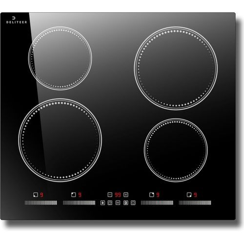 CHECARZHN--NO1-Plaque  Induction 4 Feux, Plaque Cuisson Induction Encastrable 60Cm, Commande Tactile Individuelle, Verrouillage De Scurit, Boost, Pause, Minuterie, Noir, Pas De Pr , 230V