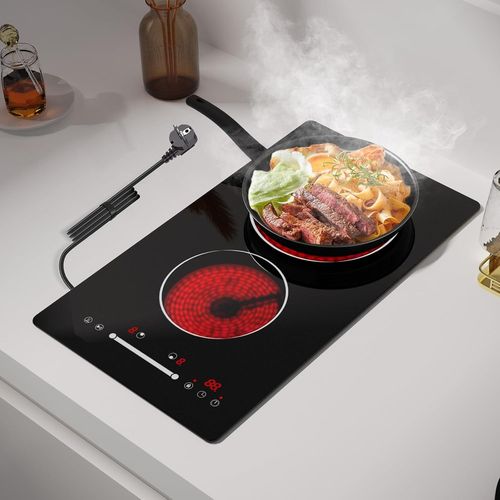 Checarzhn--No1-Plaque De Cuisine lectrique  Deux Feux Infrarouges Pour Cuisiner, Cuisinire De 3000 W Domino  Insrer, Cuisinire  Deux lments Chauffants, Cuisine Intgre  230 V