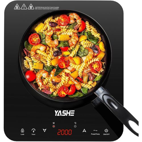 CHECARZHN--NO1-Plaque De Cuisson  Table De Cuisson  Induction Portable, 10 Rglages De Puissance Et 10 Rglages De Temprature, Plaque  Induction De 2000 Watts, Minuterie De 4 Heures, Scurit Enf