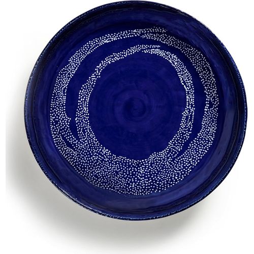 Checarzhn--No1-Plat M Bleue Avec Fond Blanc | Vaisselle Feast Par Ottolenghi | Plat De Service Pour 1 | Assiettes En Grs Rsistant Aux Micro-Ondes | Vaisselle De Table Pour La Maison, La Fte