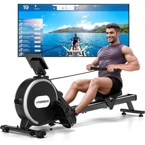 Checarzhn--No1-Rameur, Rameur Magntique D'appartement, Rowing Machine Connecter App Avec cran Lcd, 16 Niveaux De Rsistance, M  Niveau Vers Deux Rails, Silencieux, Capacit Imale 160kg