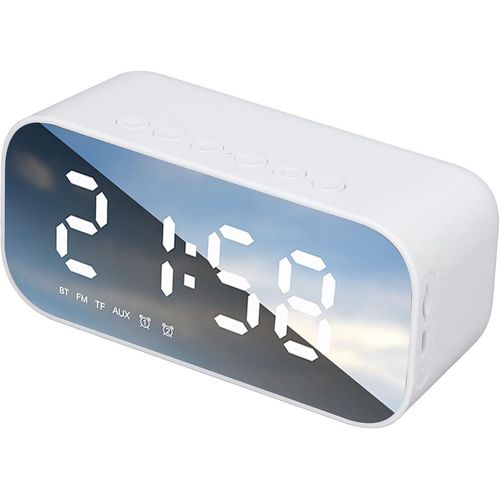 Checarzhn--No1-Rveil Numrique, Horloge De Chevet Portable Grand cran Avec Double Alarme, Radio-Rveil Fm Avec Haut-Parleur Bluetooth, Luminosit Rglable, Dtection De Temprature En