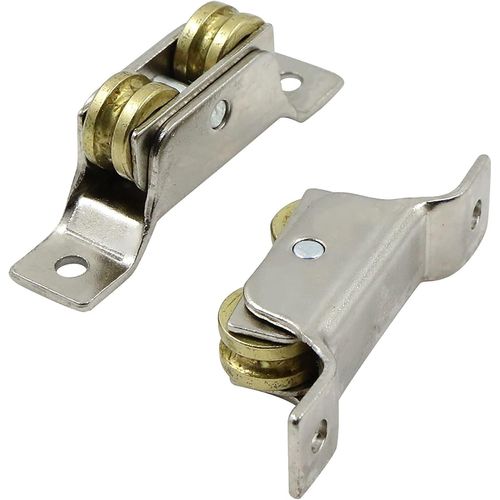 Checarzhn--No1-Roues Porte Coulissante Deux Roues - Roulettes De Fer, Fixe Rouleau Portail Rainure Support Roue  Rainure En U, Roulant Pour Voie Porte Coulissante Rouleau Verre 2pcs