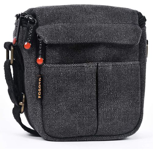 Checarzhn--No1-Sacoche En Toile Pour Appareil Photo Numrique - Compact - Pour A6000 A6100 A6400 Rx100 V/ X-T2 X-T3 X-T10 / Canon Eos M100 Sx740, Noir , Casual|Vintage