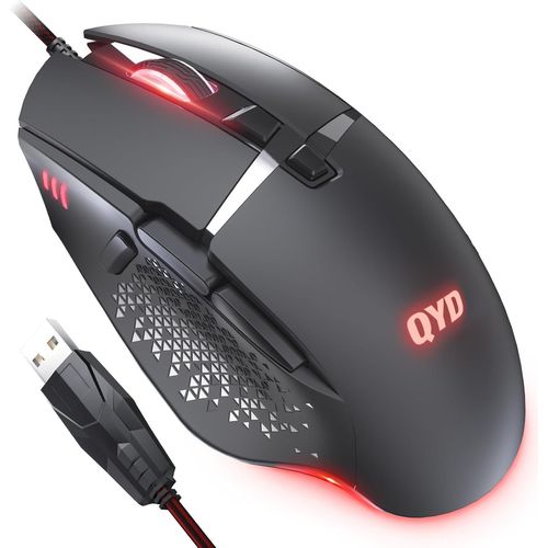 CHECARZHN--NO1-Souris De Jeu 7200 Dpi Rglable Usb Rgb Led Pour Grandes Mains, 8 Souris Pc Programmables, Ergonomique, Ordinateur De Bureau, Ordinateur Portable, Gamer, Avec Cble Tress De 1,67 M