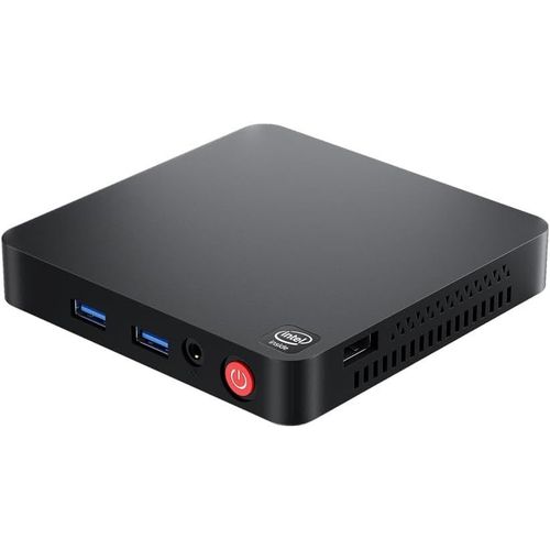 CHECARZHN--NO1-T5 Mini Pc, Mini Ordinateurs Avec Gemini Lake Refresh N4020 (2C/2T, Jusqu' 2,8 Ghz), 4 Go Lpddr4 2400 Mhz + 64 Go Emmc, Lan 1000 Mbps, Wifi 5, Bt 5, Usb 3.0, Double Hdmi