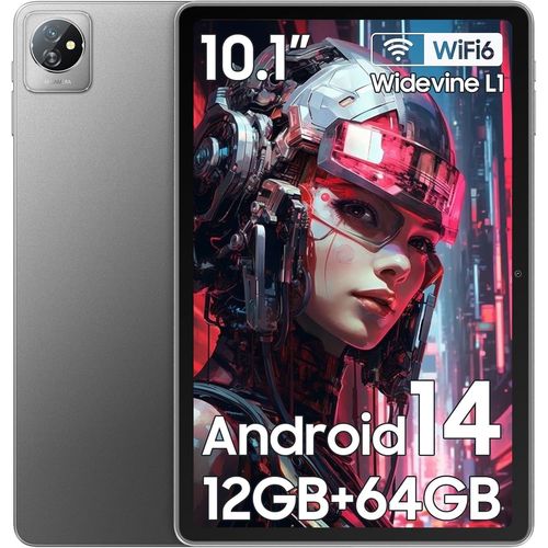 CHECARZHN--NO1-Tablette 10 Pouces Tab70 Wifi, Tablette Android 14 2,0 Ghz Avec 12Go + 64Go(Tf 2To) Quad-Core, Tablette Tactile Avec Wifi 6 Bt5.0, 6580Mah, Widevine L1/Gms