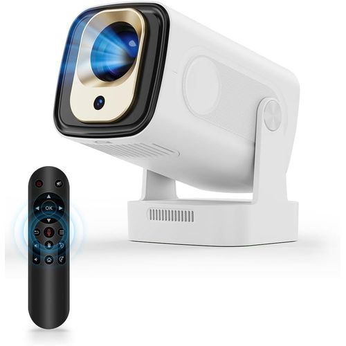 CHECARZHN--NO1-Vidoprojecteur 4K, Mini Projecteur Portable Android Rtroprojecteur Avec Wifi6 Bt5.4, Rotation 180 Projecteur Video Cinma Maison M Au Point Automatique, Remote Air Mouse, Vocale