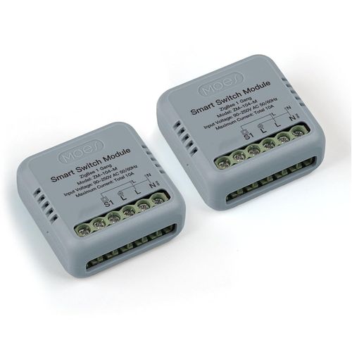 Checarzhn--No1-Zigbee Interrupteur D'clairage Encastr, Mini Module De Relais Intelligent (Ncessite Conducteur Neutre Et Passerelle Zigbee), Compatible Avec Tuya, Alexa Et Home,1gang 2pcs