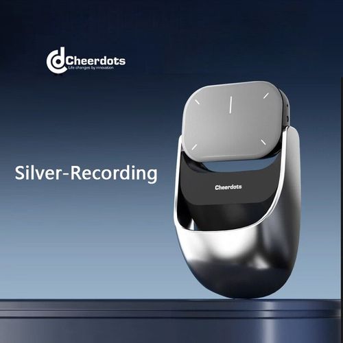 Cheerdots-Souris Laser Tactile Tout-En-Un,Avec 2 Poignes Amovibles,Sans Fil,Bluetooth,Mobile,Prsentateur,Tlcommande,Pc Personalis - Type Silver-Recording