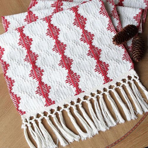 Chemin De Table Boho Pour La Dcoration Intrieure 72 Pouces De Long Chemin De Table Rustique De Ferme Chemin De Table En Macram Crme Et Marron Avec Glands Pour Chambre  Manger Boho