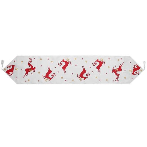 Chemin De Table De Nol Blanc lan Motif Tissu Impression Bureau Dcoration Nappe