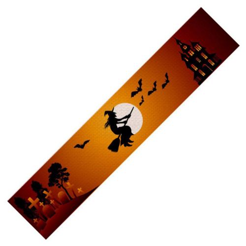 Chemin De Table Halloween 33x180cm, Dcoration De Bureau, Nappe De Table  Manger Pour Fte  Domicile, Nappe En Coton Et Lin