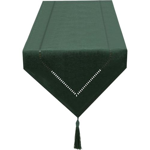Chemin De Table Lin Vert Fonc 32 X 180 Cm, Chemin De Table De Haute Qualit, Chemin De Table Uni, Moderne, Facile D'entretien Pour Table Manger, Table