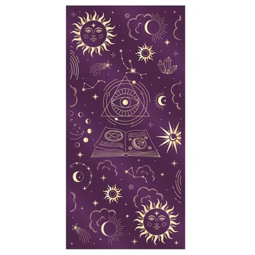 Chemin De Table Mystique Velours Violet Et Motifs Or