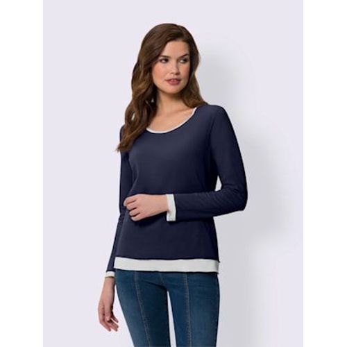 Chemise  Manches Longues 2 En 1 Aspect 2 En 1 - Best Connection - Marine-cru