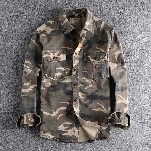 Chemise Cargo De Camouflage  Manches Longues Pour Hommes,Chemises De Combat S Tactiques De Sports De Plein Air De Randonne Pour Jeunes,Chemise Quotidienne Dcontracte En Coton