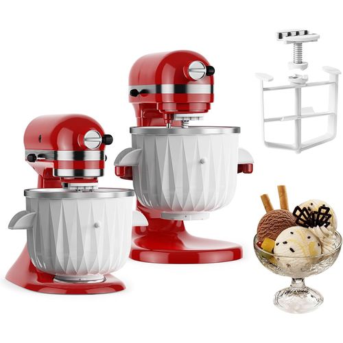 ChenQuanSarl-Accessoire Pour Machine  Glace Pour Kitchenaid Mixer, Compatible Batteur Sur Pied Ou Inclinable De 4,5 Qt Et Plus, Bol De Yaourt Glac, Gelato Et Sorbet De 2 Qt Pour Kitchenaid Accessoi