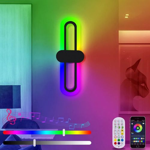 Chenquansarl-Applique Murale Led Intrieure Dimmable Rgb, Smart Lampe Chambre Tlcommande Et Mobile App Contrle Effet De Lumire Non Musique Gaming Lumire Flow Light Pour Le Salon Chambre Coucher