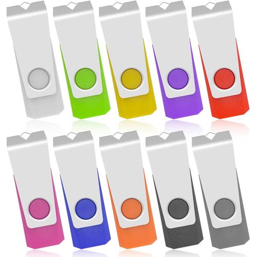 ChenQuanSarl-Clef Usb 2Go Cl Usb Lot De 10 Cle Usb 2.0 Flash Drive Cles Usb Lecteur Usb Mmoire Sticks Pour Pc Ordinateur Portable (10 Couleurs)