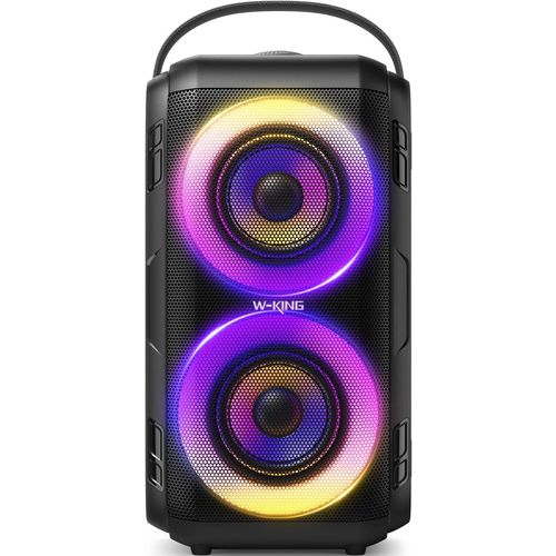 ChenQuanSarl-Enceinte Bluetooth Puissante Avec 2 Haut-Parleurs  Gamme Complte - Super Bass, Haut-Parleur D'Extrieur Portable Sans Fil 80W Avec Lumires Led, Son 105 Db, Ipx5, U-Disk, Carte Tf, Aux