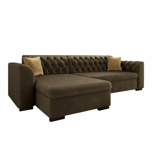 Chesterfield Canap D'angle Comfivo 252, Marron, Fonction De Couchage