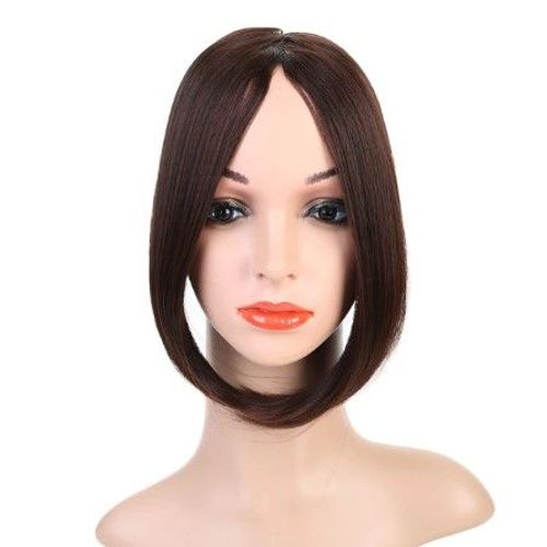 Cheveux Extension Frange Longue Perruque Clips Chtain Marron