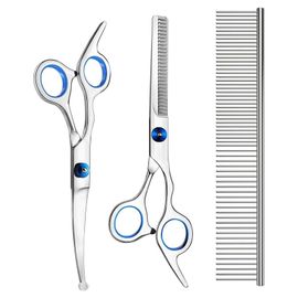 ChicPM Paquet De 3 Ciseaux De Toilettage Pour Chien Avec Pointe Ronde De  Sécurité Ciseaux De Toilettage Incurvés En Acier Inoxydable Parfaits  Ciseaux 