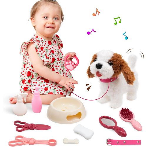 Chien Jouet Enfant Parle Et Bouge Furreal Chien Interactif Qui Marche Et Aboie Realiste Secoue La Queue Electronique Chien Avec Laisse Chien Robot Puppy (Marron Fonc).[G752]
