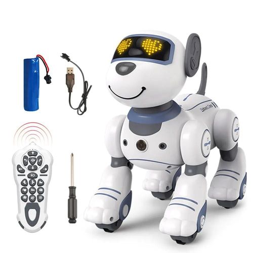 Chien RC - Jouet Robot lectronique pour enfants, animal RC, chien cascadeur, commande vocale, musique tactile Programmable