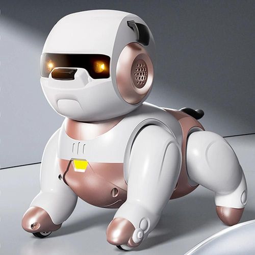 Chien Rose - Robot intelligent AT001 jaune, jouet, partenaire intellectuel, avec commande vocale et capteur tactile, chant, danse, parlant, cadeau pour enfants