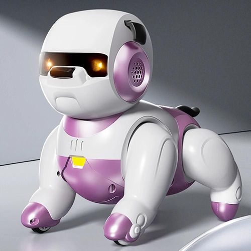 Chien Violet - Robot intelligent AT001 jaune, jouet, partenaire intellectuel, avec commande vocale et capteur tactile, chant, danse, parlant, cadeau pour enfants