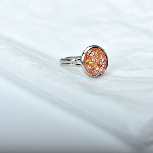 Chimlomzy-Bagues En Pierre Pour Femme, Bleu, Vert, Blanc, Rond, Rsine, Doigt Ouvert, Fte De Mariage, Argent, Document, Bijoux Rglables