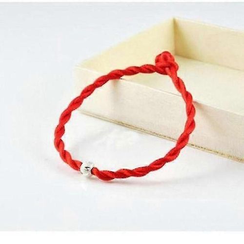 Chinois Feng Shui Lucky Red String Corde Pices Tisses  La Main Avec Perles DArgent Rouge