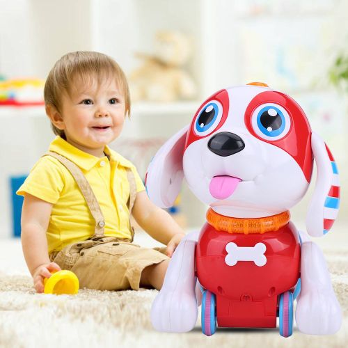 Chiot robotique electronique pour enfant?- Jouet interactif telecommande pour chien robot chantant et dansant