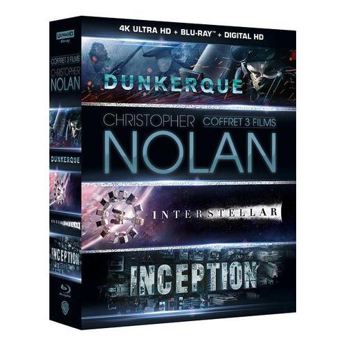Christopher Nolan - Coffret 3 Films : Inception + Interstellar + Dunkerque - 4k Ultra Hd + Blu-Ray + Digital Hd de Nolan Christopher